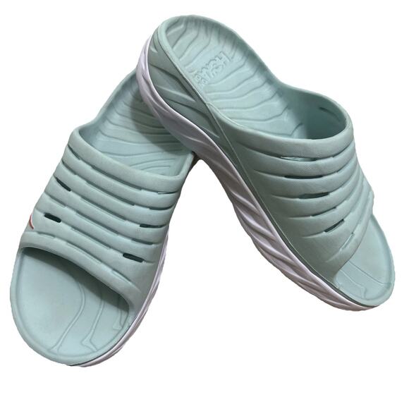 Hoka One One Ora Recovery Slides Sandals Men's 9 Women's 11 Blue Comfort - Picture 1 of 10